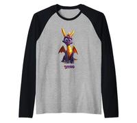 Spyro Adorable Purple Dragon Retro Video Game Icon Raglan Baseball Tee