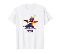 Spyro Mighty Purple Dragon Action Pose Poster T-Shirt, Men, White, 3X-Large
