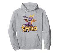 Spyro Sick Burn Vintage Purple Dragon with Logo Video Game Pullover Hoodie