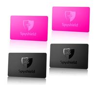 Spyshield RFID Blocker Card NFC Protection Card with Jammer | Bank, EC, Credit Card, Passport Protect, RFID Protection for Clip Holder, Wallet, black, 2x Pink u. Black, Matte black card with black