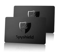 Spyshield RFID Blocker Card NFC Protection Card with Jammer | Bank, EC, Credit Card, Passport Protect, RFID Protection for Clip Holder, Wallet, black, 2-Set, Matte black card with black edges