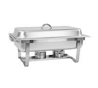 SQ Professional Banquet Stainless Steel Foldable Chafing Dish - Single Compartment Buffet server food warmer Catering Tray with Lid for Restaurant Catering Parties Weddings -9.5L