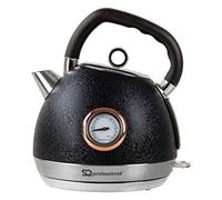 SQ Professional Epoque Black Electric Kettle with Rose Gold Accents & Temperature Display - 2200W - 1.8L Stainless Steel