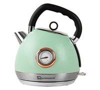 SQ Professional Epoque Green Electric Kettle with Rose Gold Accents & Temperature Display - 2200W - 1.8L Stainless Steel