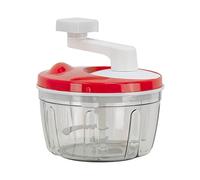 SQ Professional Food Processor and Blender 2in1 with Crank Handle, Mini Chopper and Blender 1200ml Capacity for cutting Vegetables, Fruits, Nuts, Meats and Blending, Portable and easy to clean (Red)