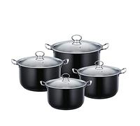 SQ Professional Gems Stainless Steel Stockpot Set with Lids 4pc (Onyx)