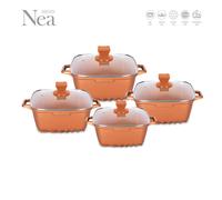 SQ Professional Nea Seramiq 4pc Die-Cast Non-stick Stockpot Set-Cuprum