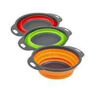 SQ Professional Silicone Round Folding Strainer Colander with 2 Handles, 1 Piece - Assorted Colours