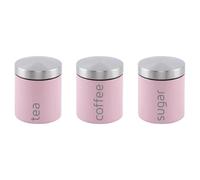 SQ Professional Stainless steel Tea Coffee Sugar Canisters Sets of 3 Tea Caddy Sets for the Kitchen Storage Pots Jars Tea and Sugar