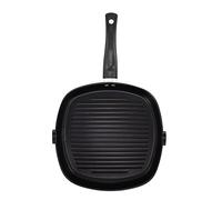 SQ Professional Ultimate Carbon Steel Grill Pan - Non-Stick Griddle with Handle - Stove Pan - Grill Steak and Veggies (28cm)