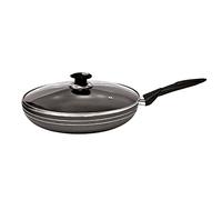 SQ Professional UNA Aluminium Cookware 22cm Frying Pan with Lid & Long Handle Chef's Pan for All Hobs Non-Stick Induction Frying Pan Egg Omelet Pan (22cm)