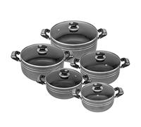 SQ Professional UNA Athena Non-Stick Aluminium Stockpot Set with Lids 5pc