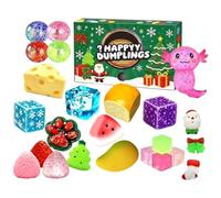 Sq-Uishy A-Dvent C-Alendar, 24 Day Sensory Toys, Squeeze Figure Collection, | 24 Squeeze Countdown Calendar For Kids, Adults, Families, Christmas, Holiday, Party, Offices, Home, Room, Bedroom