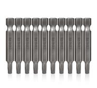 SQ2 Square Head Screwdriver Bits Kit - 10Pcs, 1/4 Inch, Magnetic, Hex Shank, Square Drive, S2 Steel, 50mm