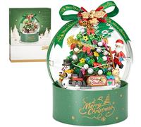 SQAQS 346PCS Christmas Tree Hug Bucket, Mini Blocks Building Sets for Adults, Simulation Architecture Collection Particle Construction Building Bricks Toy, Christmas Decorations, Gift Idea for Kid