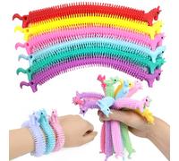 SQAQS 48pcs Unicorn Bracelet, Extract, Sensory String Stretchy Toys, Stretchy String Calming Toys for Halloween, Calming Noodles Stretchy String for Kids and Adults Against Anxiety