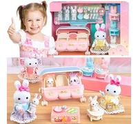 SQAQS Fantasy Home Doll House - Little Rabbit Castle, Family Toys, Toy House, Small Furniture Accessories, Free Matching and Combination (Baby Stroller)