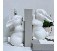 SQAQS Heavy Duty Banksy Couple Bookends: Creative Handicrafts Bookends, White