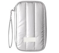 SQAQS Portable Anti-Theft Passport Brush Bag, Anti Theft Brush Design, Document Organiser, Waterproof Cover for Tickets, Money, Cards, Waterproof Passport Cover with Wrist Strap(Silvery)