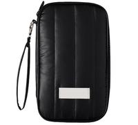 SQAQS Portable Anti-Theft Passport Brush Bag, Anti Theft Brush Design, Document Organiser, Waterproof Cover for Tickets, Money, Cards, Waterproof Passport Cover with Wrist Strap(Black)