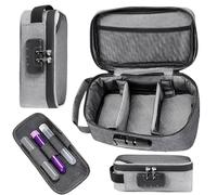 SQAQS Smell Proof Bag with Lock, Odor Proof Bag Fabric Carbon Lined Container, 21 × 11 cm Smell Proof Case, Bags with Combination Lock(grey)