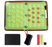 SQAQS Zipper Style Football Tactical Board, Portability, Magnetic Football Coaching Strategy Board Kit with Magnets, Whiteboard Marker, Coaching Equipment for Teaching and Game