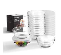 SQARR Small Glass Bowls with Lids - Perfect Prep Bowls for Kitchen Lovers - Mini Bowls for Candy, Dessert, Nuts, Party, Dips, Condiments, Sauces, Ingredients (12 set) (12 Pack)