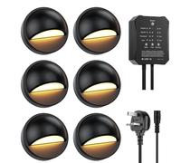 SQEDT Low Voltage Warm White Deck Lights with Transformer Photocell Sensor Dimmable and Timer IP67 Waterproof Fence Lights for Outdoor Yard, Patio, Pathway, Holiday Decoration Lighting 6PACK
