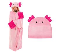 SQEQE Axolotl Wearable Hooded Blanket Oversized Hoodie For Women Men Adults 50x60