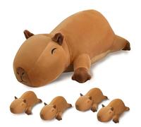 SQEQE Capybara Plush Toy, Cute Mommy Capybara with 4 Babies Inside, Soft Cotton Plush Capybara Toys Gifts for Boys Girls Kids Birthday Gifts
