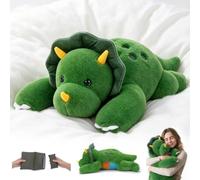 SQEQE Giant Weighted Dinosaur Stuffed Animal Large Plush Toy Pillow 51CM | Microwaveable Triceratops Plush, Adjustable Weight 2.2-4.5 Lbs, Heatable & Coolable Removable Pad, Lavender Scent, Cozy Gift