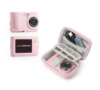 SQERO Digital Camera Case for KODAK PIXPRO FZ45 - with Soft Silicone FZ45 Compact Travel Bag with 3 SD Card Slots,Small Lightweight Pouch, Cute Gifts for Adults Kids (Pink Set Z45)