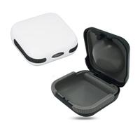 SQHY 2 Pack Hearing Aid Cases (One Black and one White), Waterproof Hearing Aid Protection Storage Box, Built in High Elastic Silicone Air Cushion Ball to Prevent The Hearing Aid from Broken