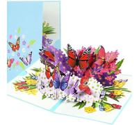 SQHY Pop Up Flower Greeting Card Pop Up Birthday Cards for Women Colorful Butterfly Birthday Gift Greeting Cards for Anniversary, Special Celebrations, Thinking of You