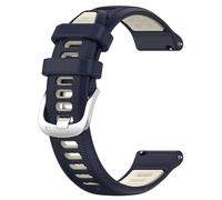 SQHYWJ] 2 Colors Silicone 18mm 20mm 22mm Watch Strap, Waterproof, Sweatproof, Soft and Comfortable Replacement Strap for Men Women Smart Watch Band, （Midnight Blue + Rice 18mm）