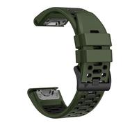 SQHYWJ] For Garmin Watch Fēnix Series Silicone Watch Band 22mm 26mm Garmin Fenix 7X 6X 5X 5 6 Loop Sport Watch Strap Waterproof Replacement Band(Army Green + Black 22mm)