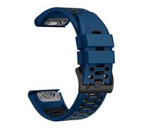 SQHYWJ] For Garmin Watch Fēnix Series Silicone Watch Band 22mm 26mm Garmin Fenix 7X 6X 5X 5 6 Loop Sport Watch Strap Waterproof Replacement Band(Midnight Blue + Black 22mm)
