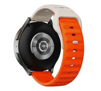 SQHYWJ Silicone Watch Bands 2mm 22mm Quick release waterproof replacement strap Men's and Women's Universal Soft Silicone Watch Bands (Beige + Orange 22mm)