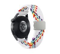 SQHYWJ Watch Straps Quick Release Elastic Braided Watch Bands 20mm 22mm, with Magnetic Buckle for Smartwatches and Wristwatches Men Women (white rainbow 20mm)