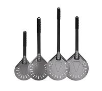 SQIANKUN Pizza Paddle 1 Pcs 8 9 10 Inch Round Pizza Paddle Small Peel Foldable Perforated Bread Shovel Nonstick Turning for Kitchen Oven Accessories(Dark grey9inch49cm)