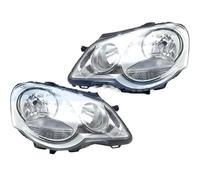 SQIFBA Car Headlight 1 Pair For VW For Polo 9N3 2006-2010 Front Bumper Head Light Head Lamp Headlamp Headlight Front Turn Light Headlamp Lens(White 1 Pair)