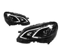 SQIFBA Car Headlight Covers Car Lights For BENZ W212 LED 2010-2016 Headlights E200 E300 DRL Turn Signal High Beam Angel Eye Auto Accessories Headlight Dust Cover(2013-2015)