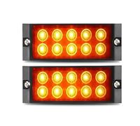 SQIFBA Car Rear Stop Light 10led Side Marker Light Ultra Slim Turn Signal Brake Indicator Truck Stop Lamp Waterproof for Semi-Trailer Pickup Tractors(2pcs Yellow Light)