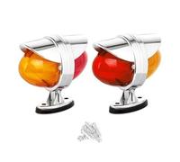 SQIFBA Car Rear Stop Light 2inch Warning Signal Light Dual Side Pedestal Truck Roof LED Brake Indicator Clearance Lamp 12/24V Lorry Turn Signals(2pcs Red Amber)