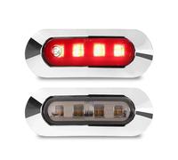 SQIFBA Car Rear Stop Light 2pcs Truck LED SIde Marker Light Yellow Turn Signal Lamp Brake Indicator 12/24V Smoke Lens Warning Waterproof(2pcs Red Light)