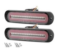 SQIFBA Car Rear Stop Light 3in 1 LED Tail Light Bar 12/24V Car Trunk Brake Lamp Rear Bumper Flowing Turn Signal for Semi Trailer Pickup DRL Taillight(2pcs Red Lens)