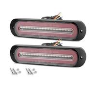 SQIFBA Car Rear Stop Light 3in 1 LED Tail Light Bar 12V 24V Car Trunk Brake Lamp Rear Bumper Flowing Turn Signal Lamp for Semi Trailer Pickup DRL Taillight(2pcs Red Lens)