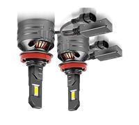 SQIFBA Car Rear Stop Light 3inch Projector Lens Fog Light use H11 D2S Xenon LED Bulb 12V Bi-xenon Lens Fog Lamp For Peugeot 107 108 2012-2013(2pcs H11 LED Bulb)