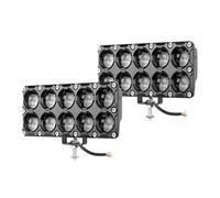 SQIFBA Car Rear Stop Light 40W LED Square Work Lamp Dual Row External Headlight White Yellow Fog Light 12V 24V For Truck Trailer Van 10Led Worklight(2pcs LED Worklamp)