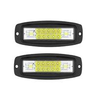 SQIFBA Car Rear Stop Light LED Flush Mount Work Light Bar 7inch Amber Head Driving Lamp Flood Spot Beam Rerr Bumper Reverse 12V 24V For Cargo Trailer(2pcs White Light)